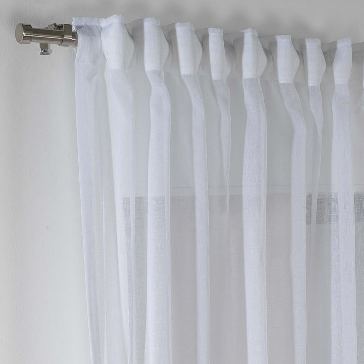 Sheer Linen Texture Curtain Set of 2 - Different Colors, Multiple Sizes