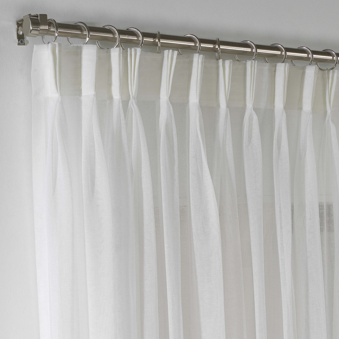 Sheer Linen Texture Curtain Set of 2 - Different Colors, Multiple Sizes