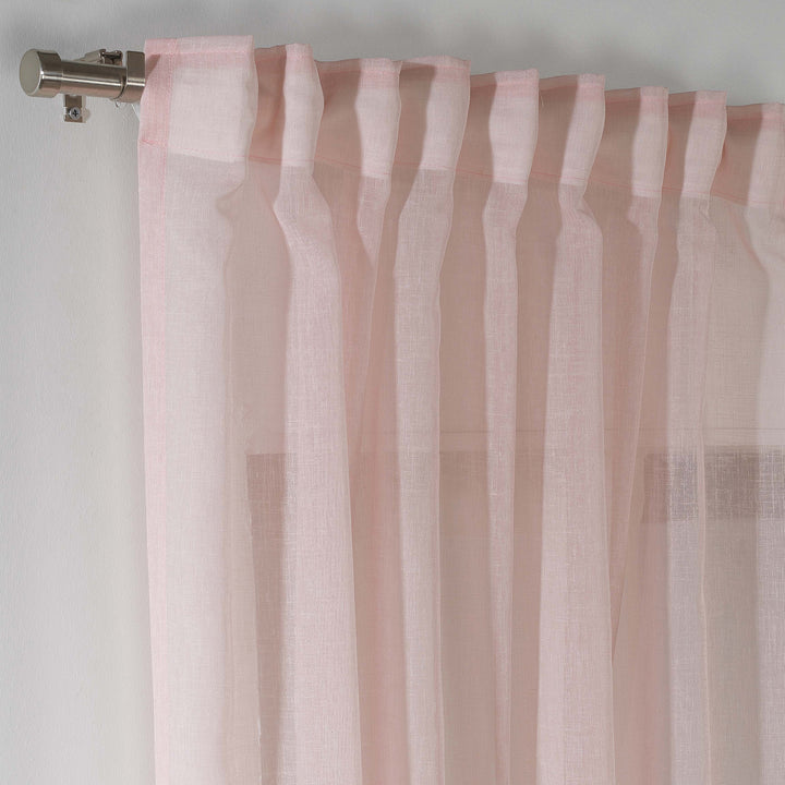 Sheer Linen Texture Curtain Set of 2 - Different Colors, Multiple Sizes