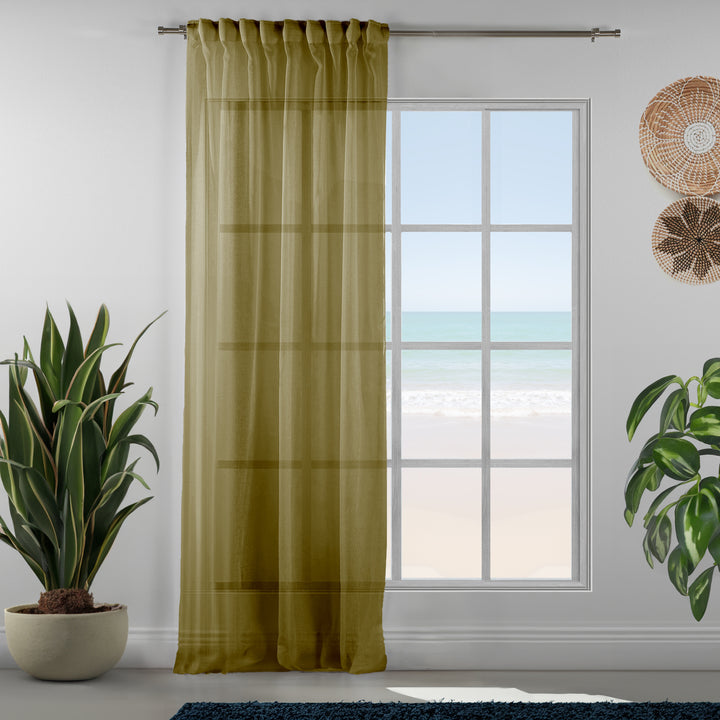 Sheer 100% Linen Curtain Set of 2 - Different Colors, Multiple Sizes