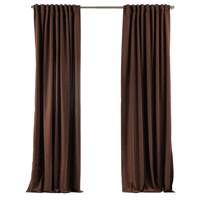 Solid Faux Velvet Look Curtain 1 Panel - 22 Different Colors, Multiple Sizes