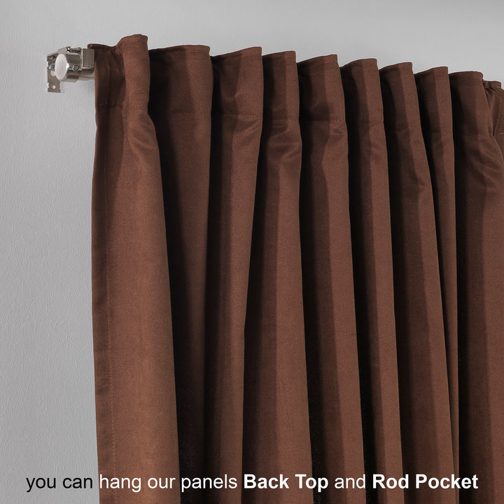 Solid Faux Velvet Look Curtain 1 Panel - 22 Different Colors, Multiple Sizes