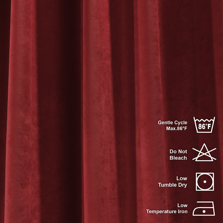 Solid Luxury Matte Velvet Curtain Panel - 70 Colors, Multiple Sizes