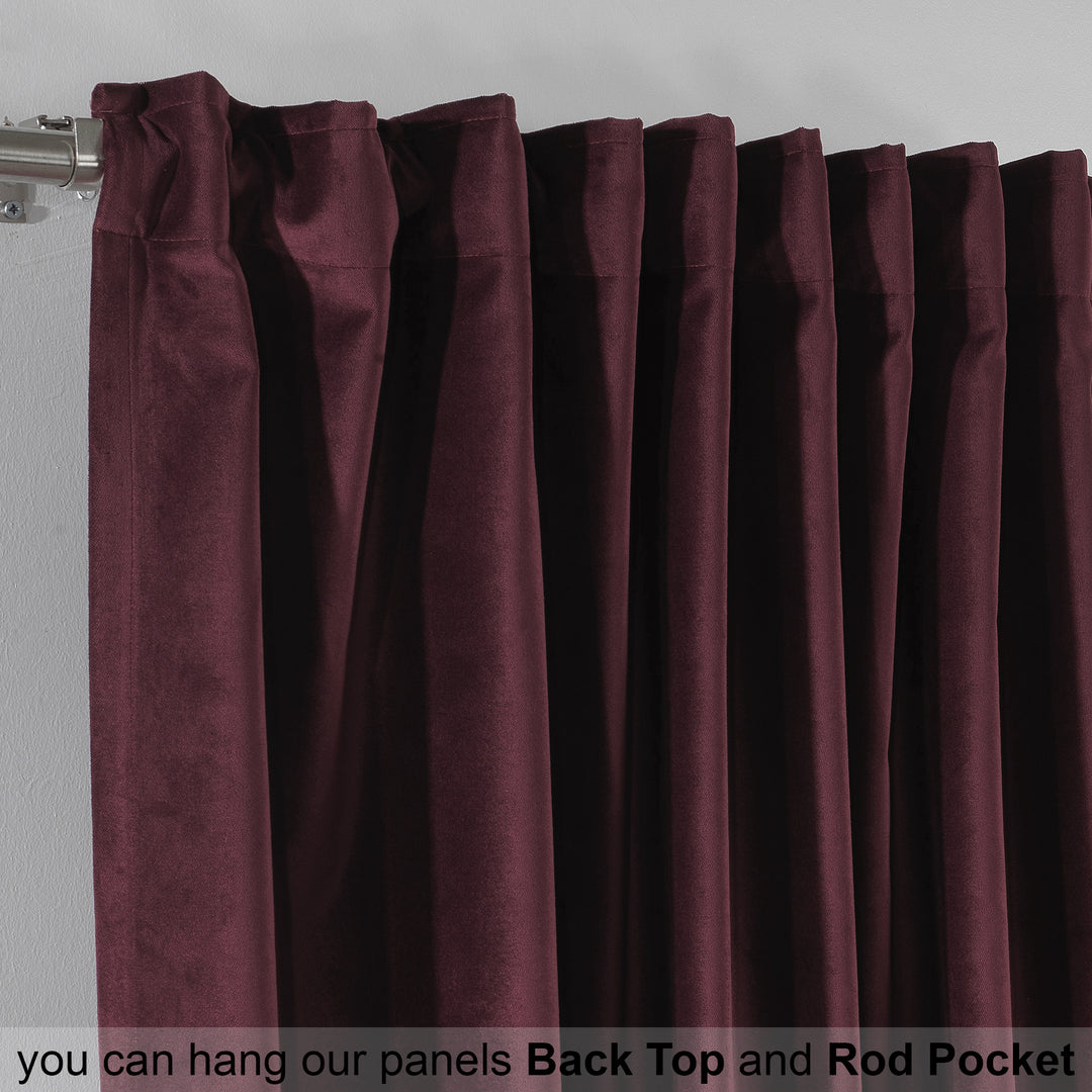 Solid Luxury Matte Velvet Curtain Panel - 70 Colors, Multiple Sizes