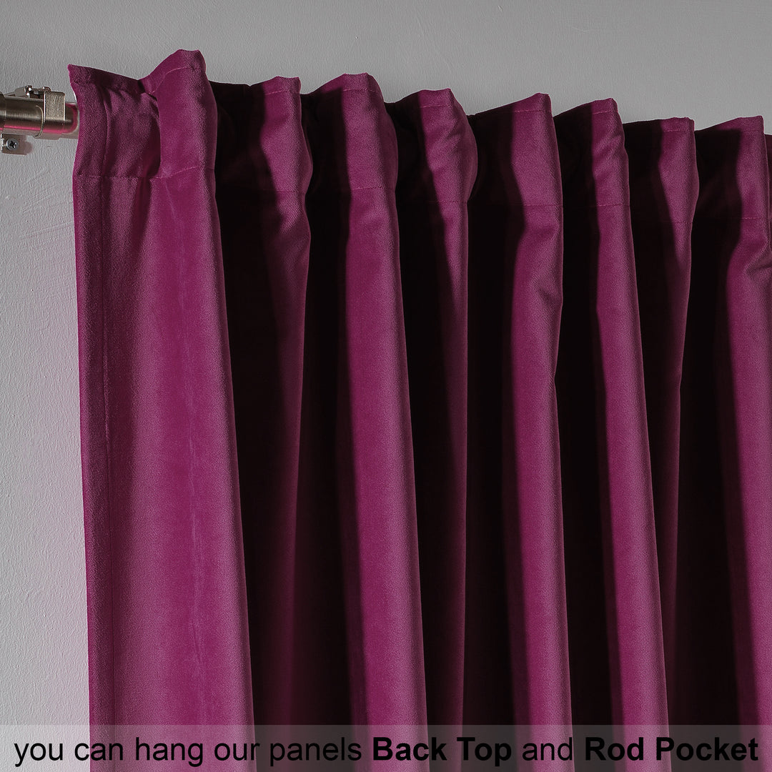 Solid Luxury Matte Velvet Curtain Panel - 70 Colors, Multiple Sizes