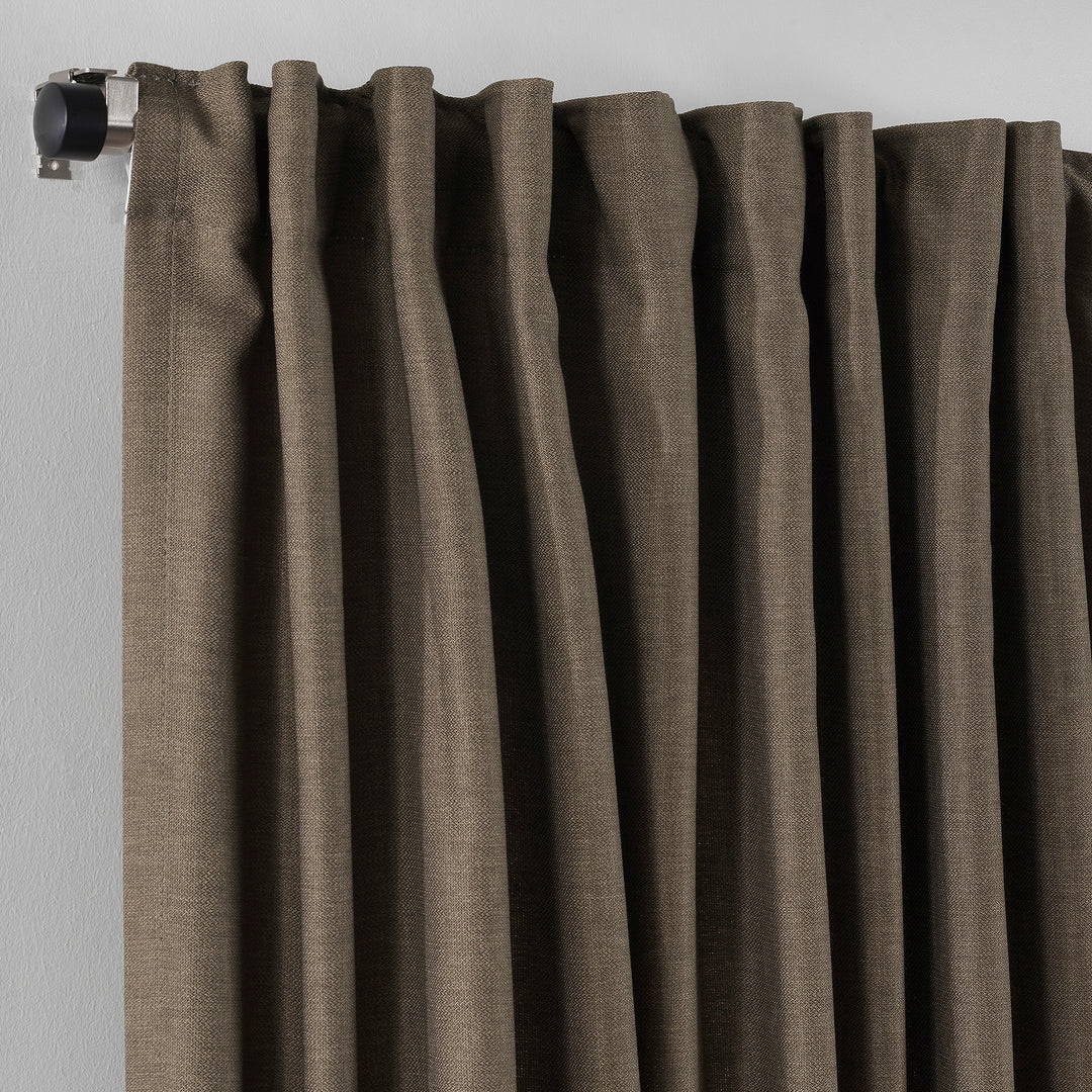 Solid Faux Linen Texture Curtain 1 Panel - Different Colors, Multiple Sizes