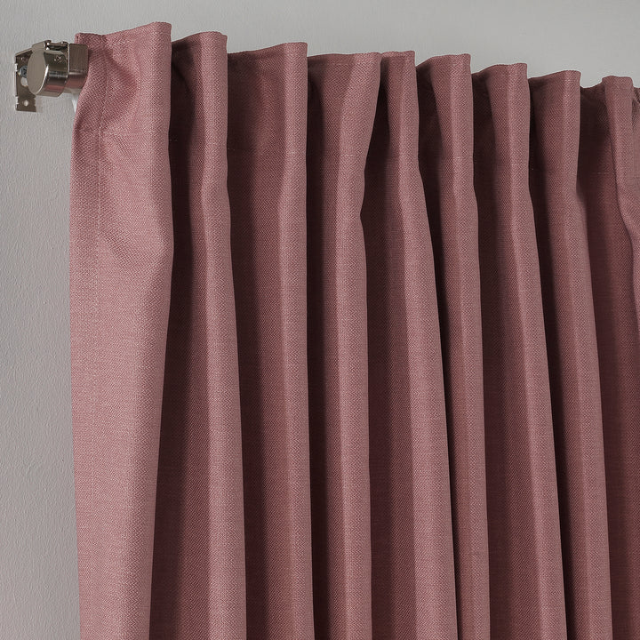 Solid Faux Linen Texture Curtain 1 Panel - Different Colors, Multiple Sizes