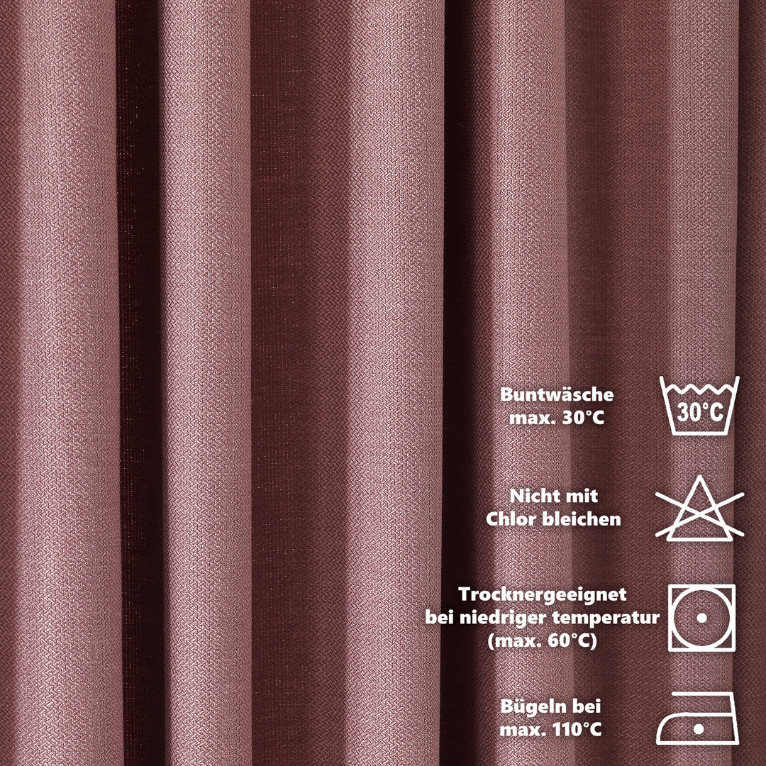 Solid Faux Linen Texture Curtain 1 Panel - Different Colors, Multiple Sizes