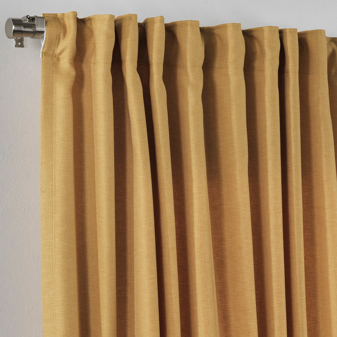 Solid Faux Linen Texture Curtain 1 Panel - Different Colors, Multiple Sizes