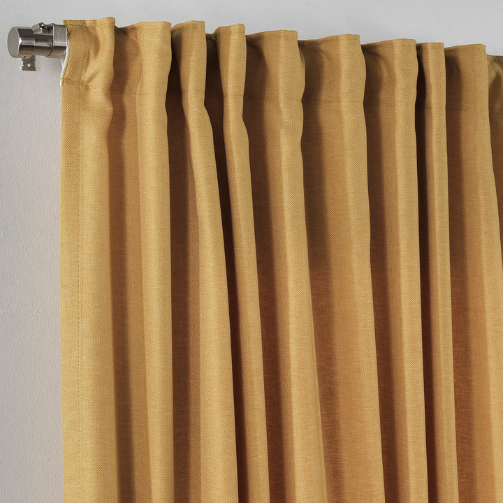 Solid Faux Linen Texture Curtain 1 Panel - Different Colors, Multiple Sizes