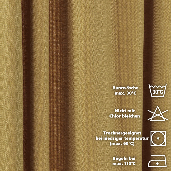 Solid Faux Linen Texture Curtain 1 Panel - Different Colors, Multiple Sizes