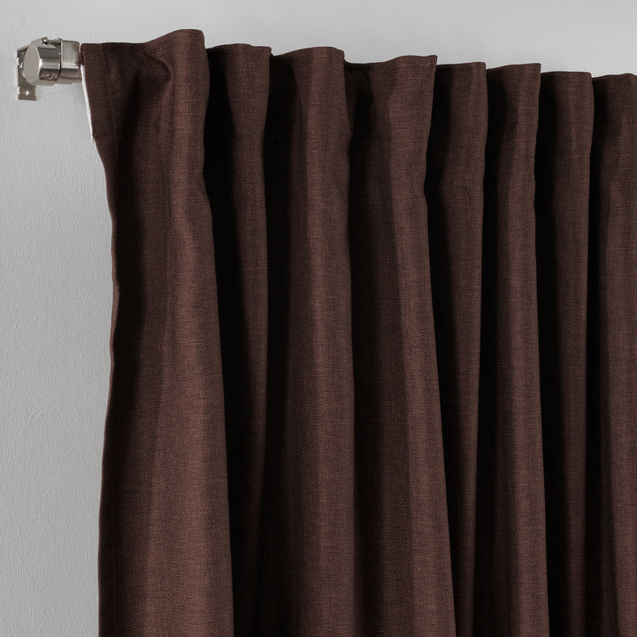 Solid Faux Linen Texture Curtain 1 Panel - Different Colors, Multiple Sizes