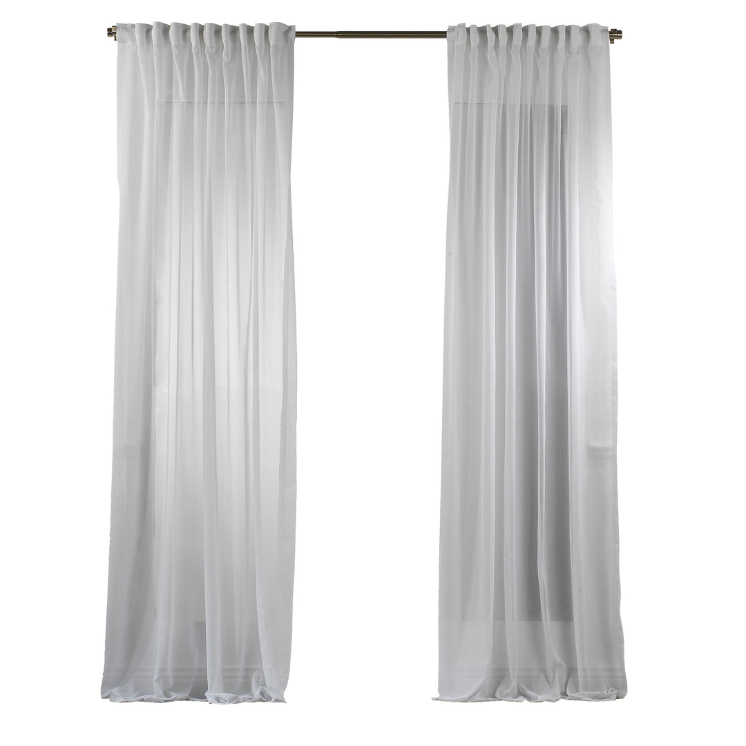 Sheer Silk Chiffon Fabric Curtain Set of 2 - Different Colors, Multiple Sizes