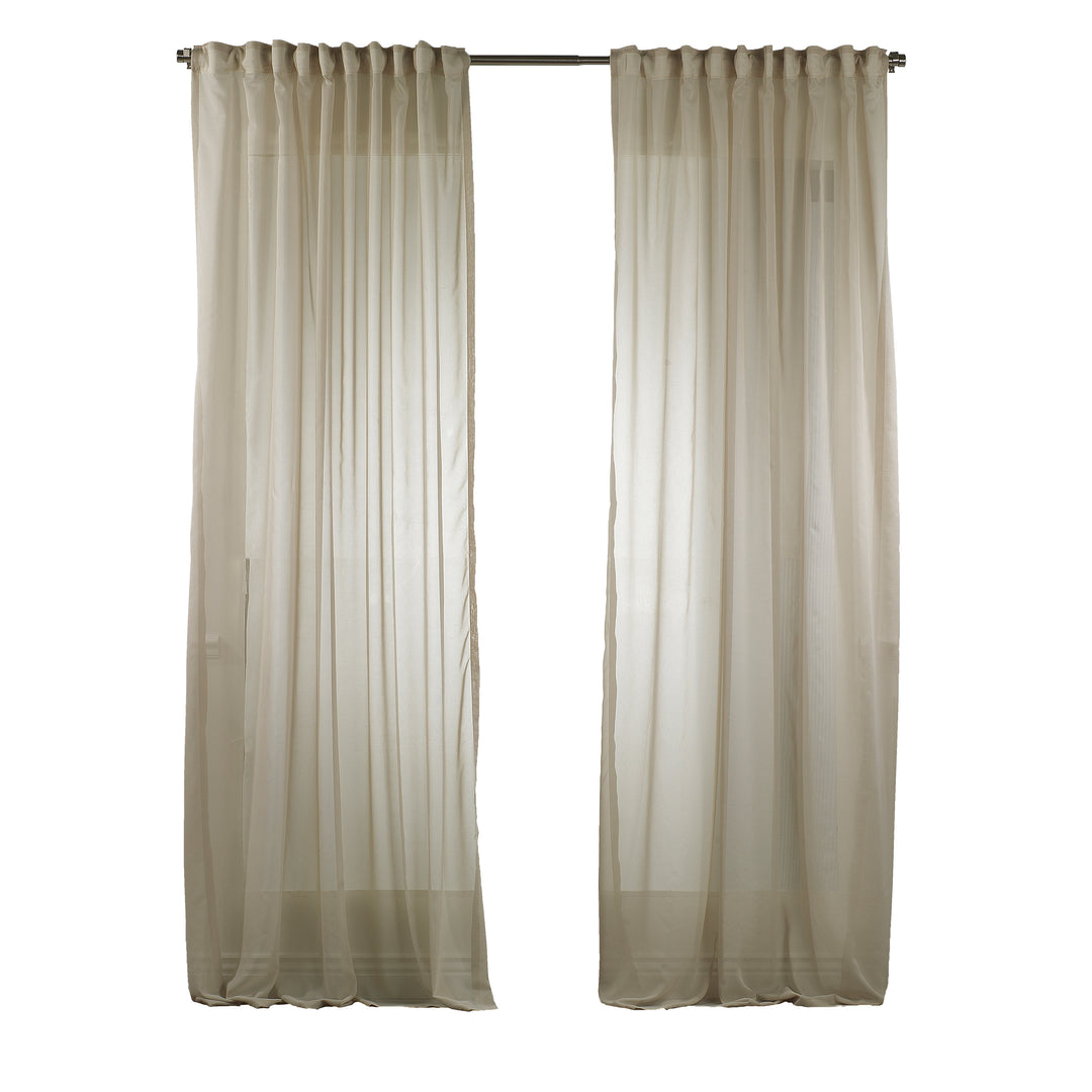 Sheer Silk Chiffon Fabric Curtain Set of 2 - Different Colors, Multiple Sizes