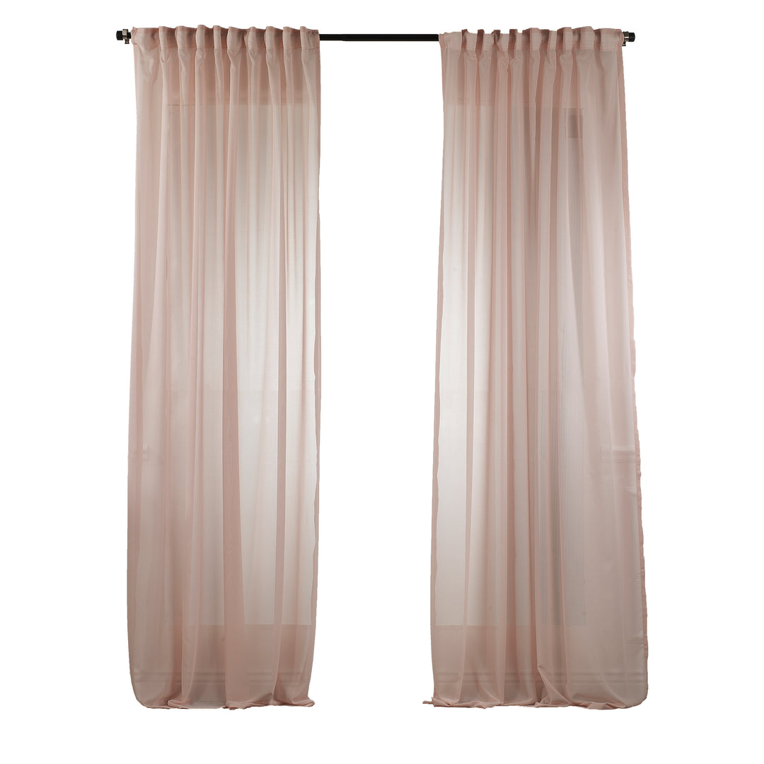 Sheer Silk Chiffon Fabric Curtain Set of 2 - Different Colors, Multiple Sizes